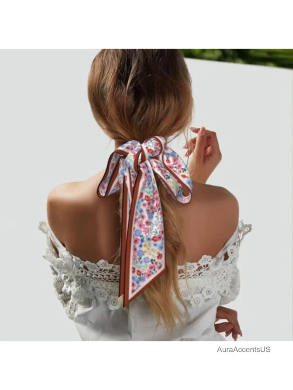 Silk-like Satin Long Thin Fashion Scarf Hair Neck Scarf Bag Wrap